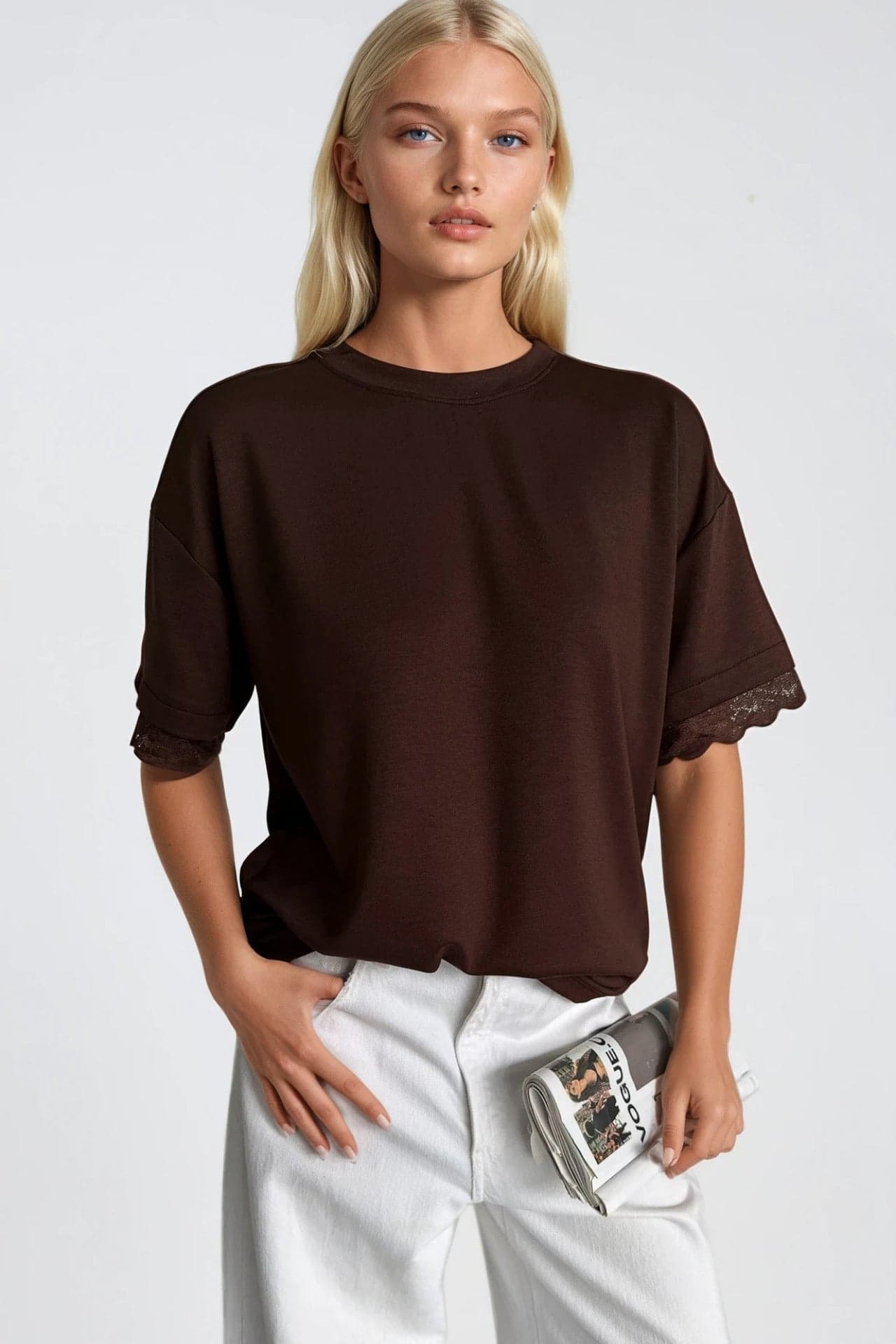 Kol Ve Sırt Dantel Detay T-Shirt görsel 5