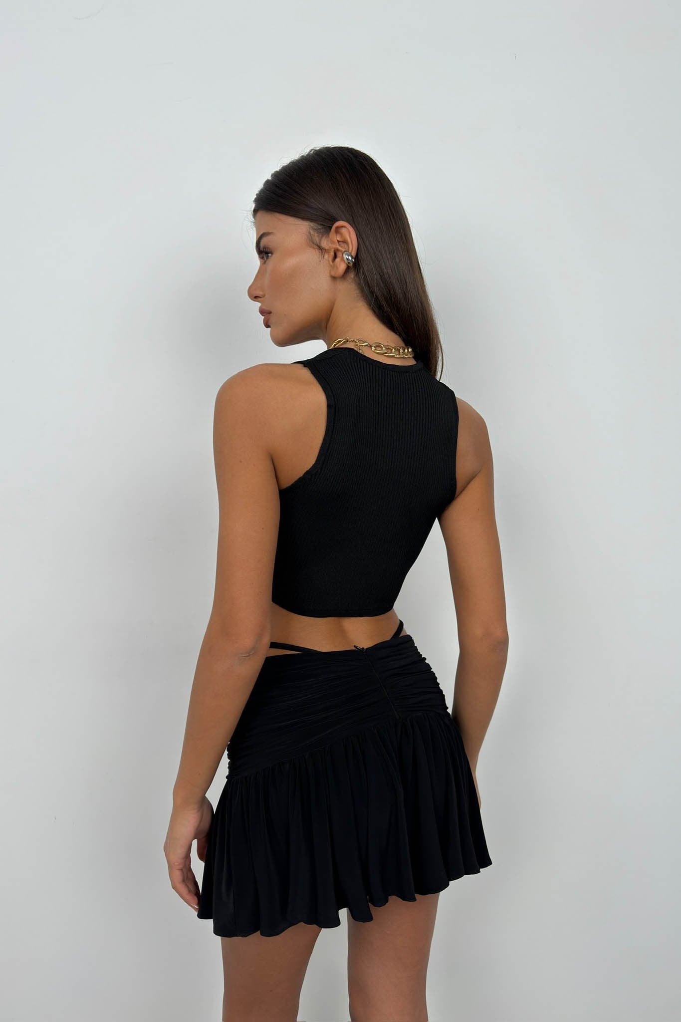 Ön Bağlamalı Crop Bluz görsel 4