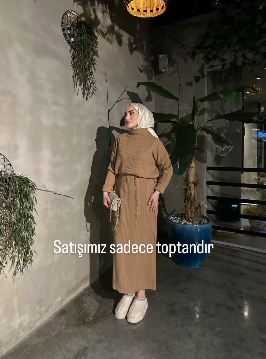 Triko Uzun Elbise Yarım Balıkçı Yaka Yumuşak Dokulu Standart Beden Toptan Satış görsel 3