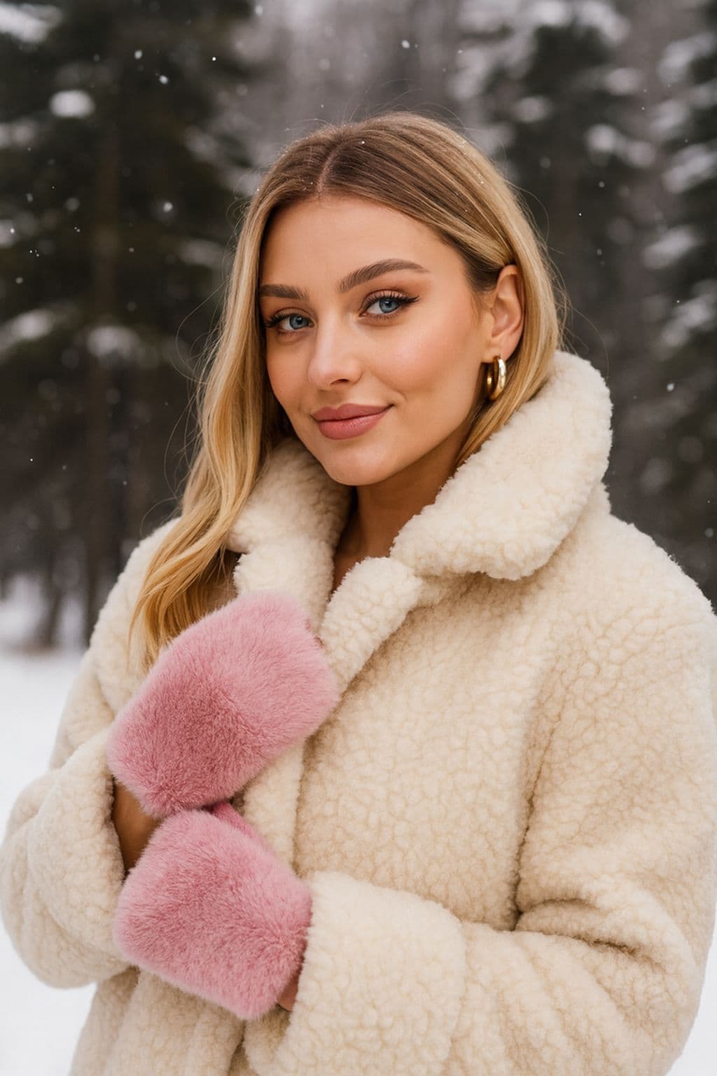 16032 Pembe Peluş Eldiven