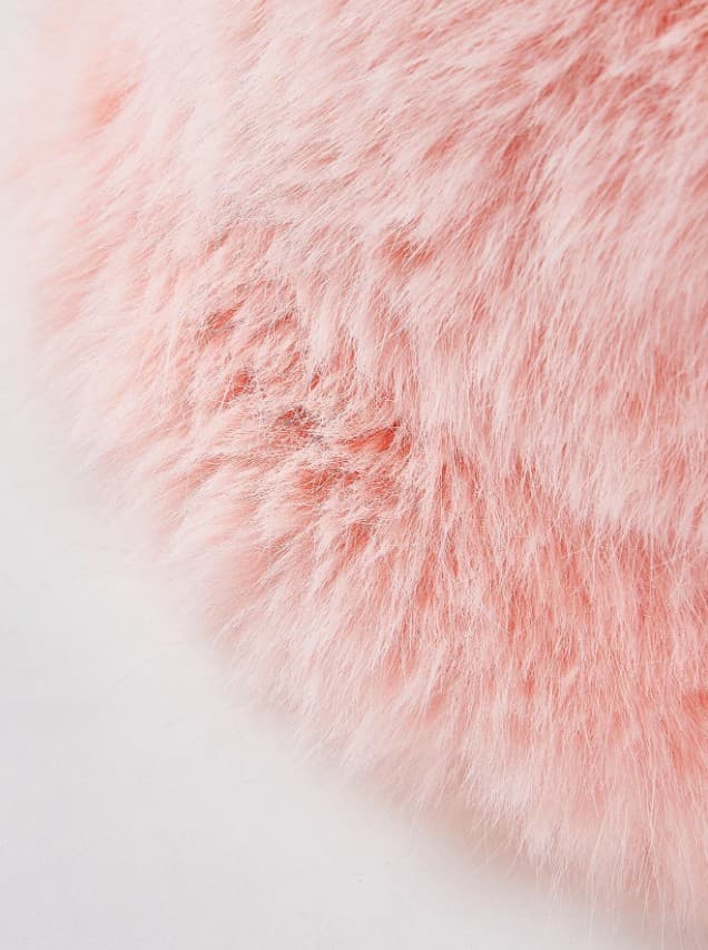 14500 Mango Kumaş Pembe Peluş Kalpak Şapka görsel 5