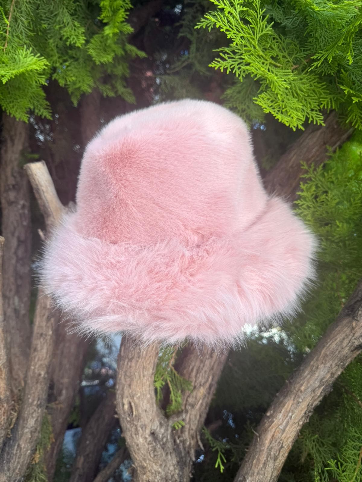 14623-1 Peluş Pembe Kalpak Şapka görsel 3