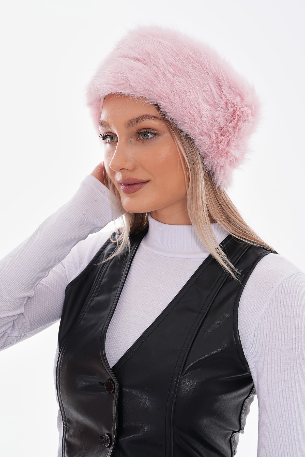 9851 Peluş Pembe Bandana