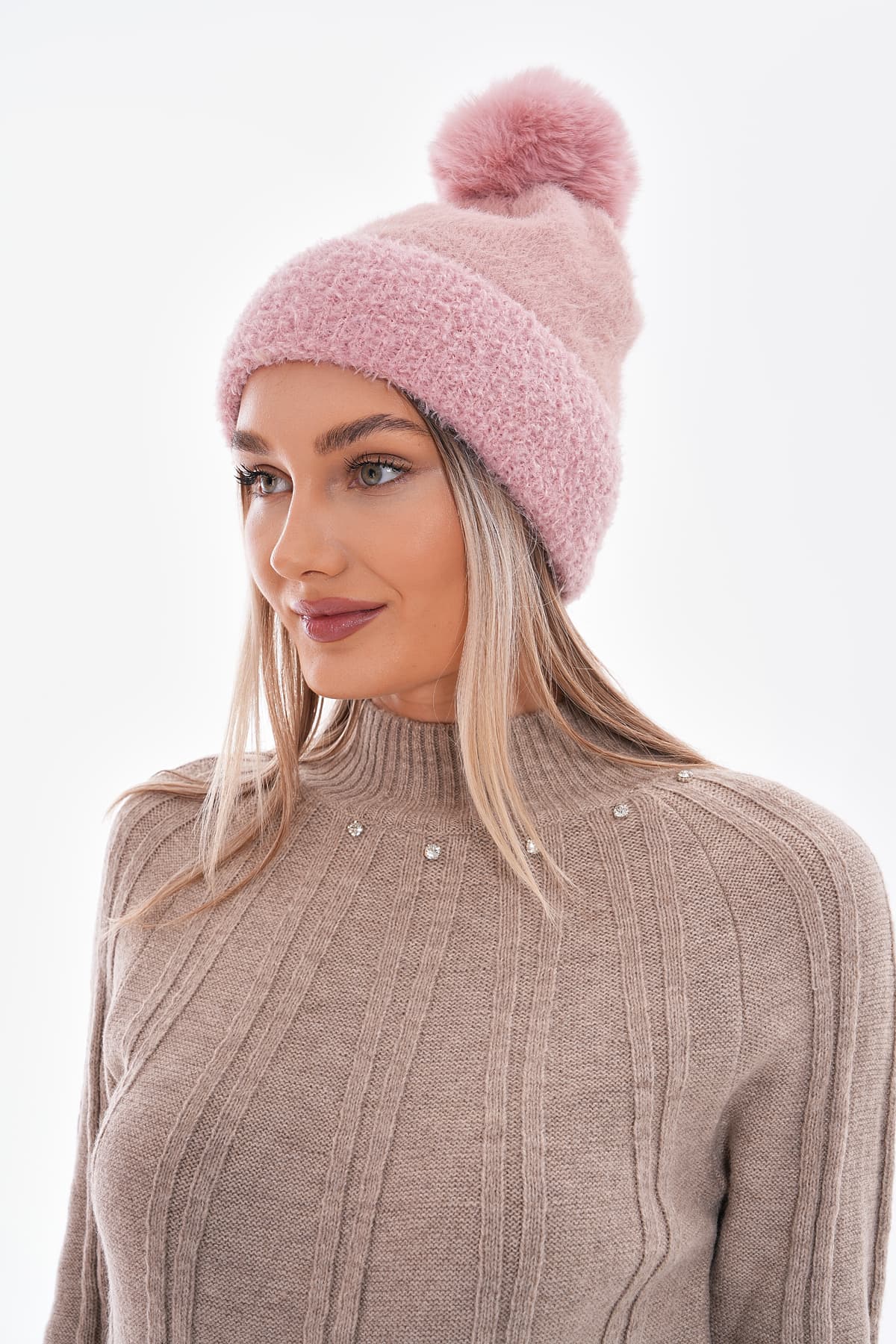 14665 Ponponlu Pembe Bere görsel 3