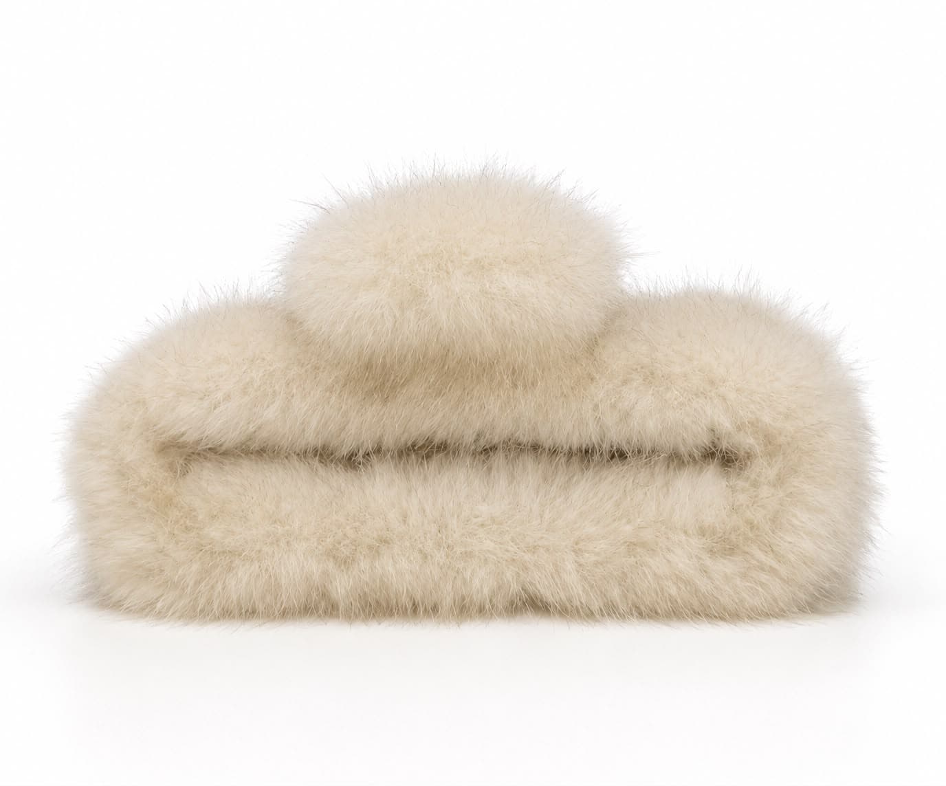 T16 Bej Peluş Toka