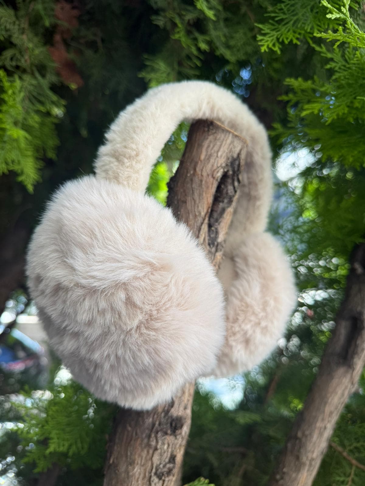 18014 Peluş Bej Kulaklık görsel 3