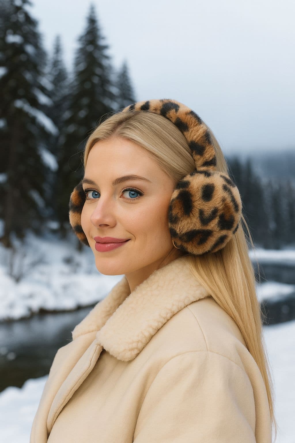 18015 Leopar Vizon Peluş Kulaklık görsel 1