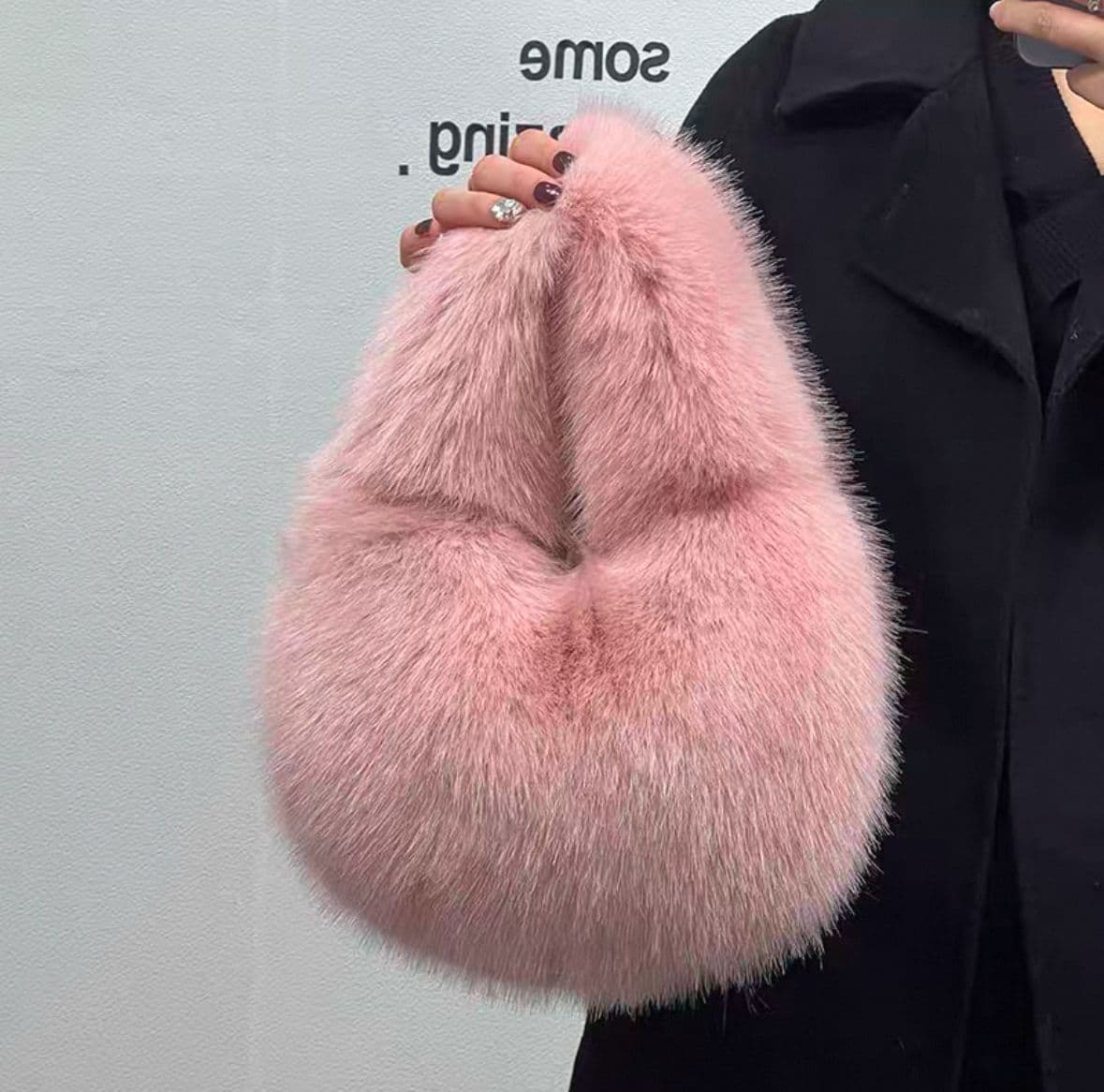 NWC-001 Pembe Peluş Çanta görsel 3