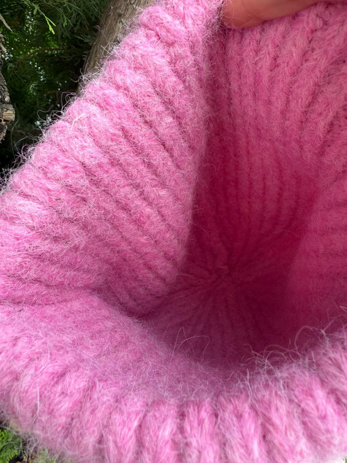 14813 Çizgi Nakış Detaylı Pembe Bere görsel 4