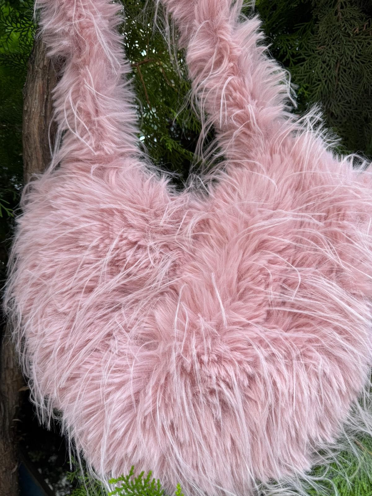 NWC-052 Peluş Püsküllü Pembe Çanta görsel 4